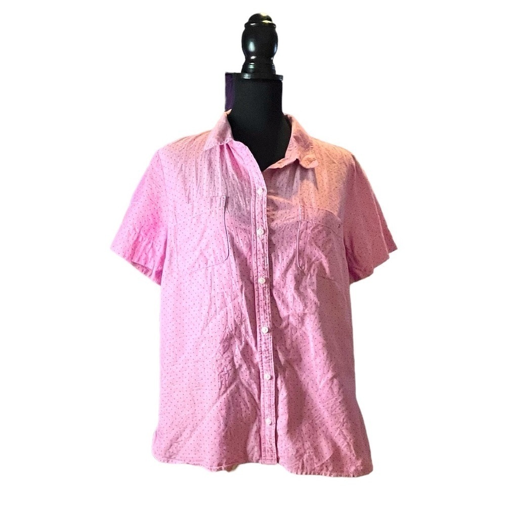Tommy Hilfiger Cotton Dot Print Camp Shirt, Size Large